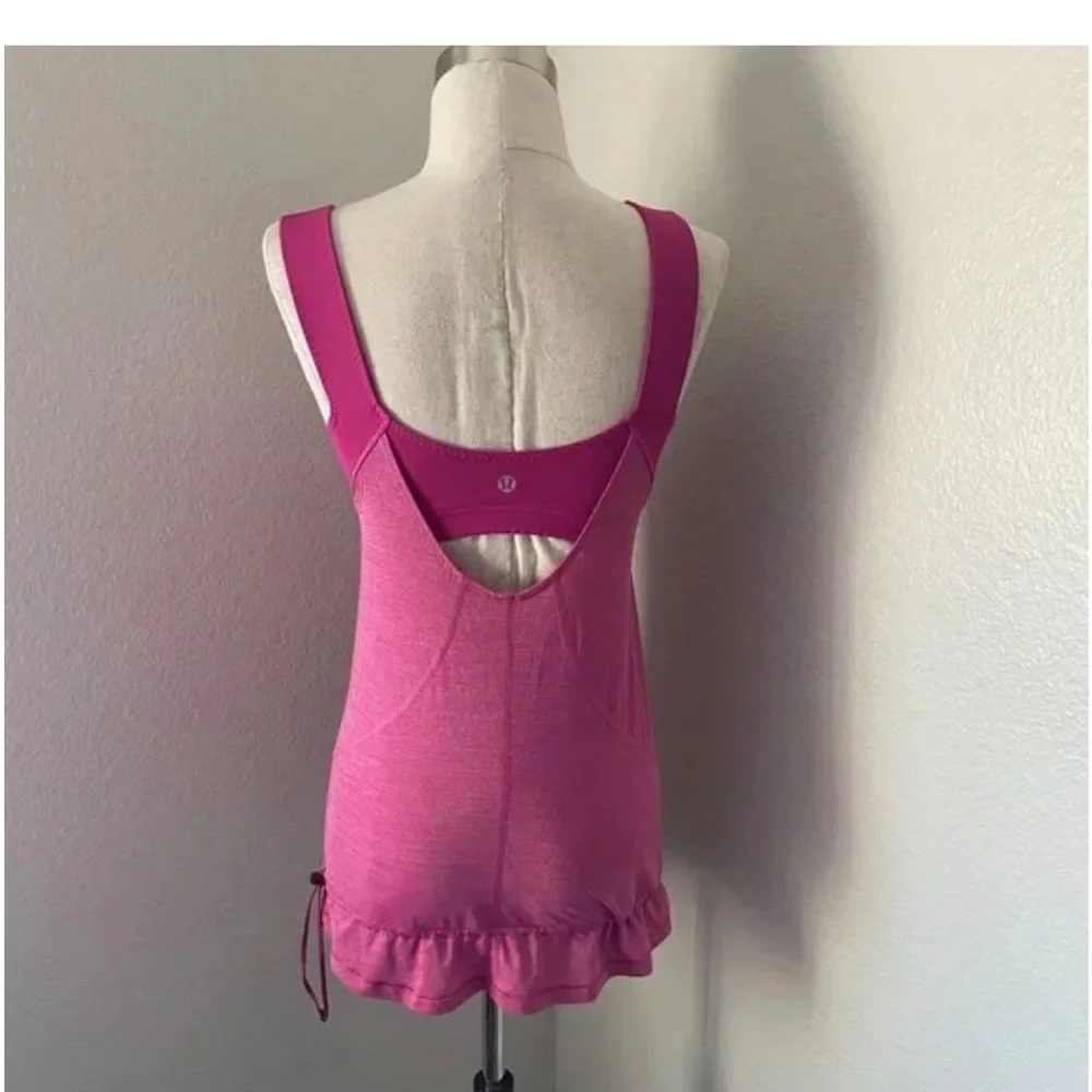 Lululemon Run For Your Life pink Tank w/ Built in bra, heathered raspberry SZ 6